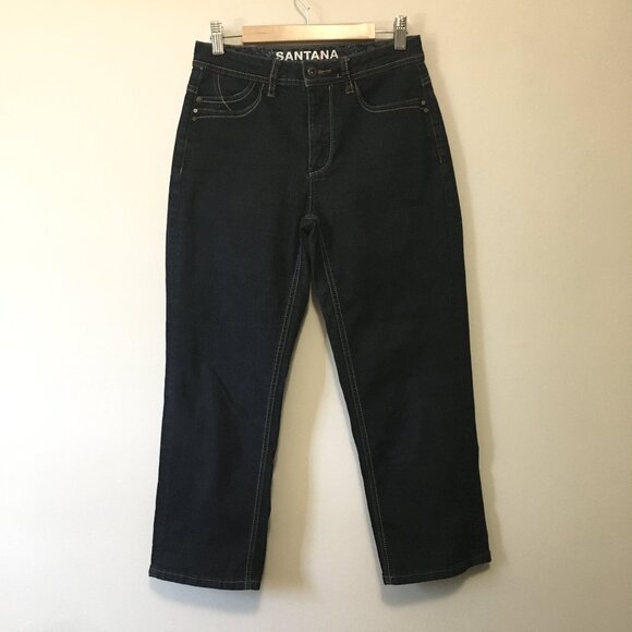 Santana Jeans Dark Navy Blue Denim Capri - Picture 1 of 14
